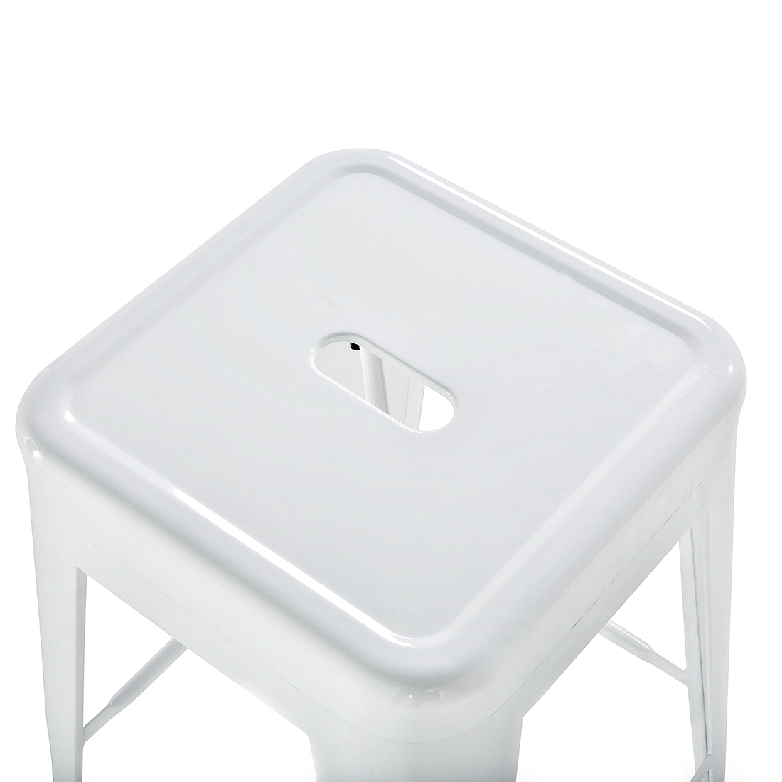 White 60cm Stackable Bar Stools Set Of 2 Industrial