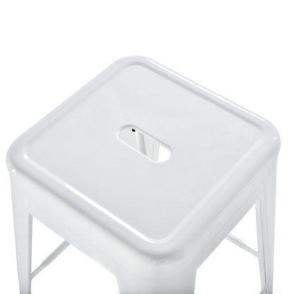 White 60cm Stackable Bar Stools Set Of 2 Industrial