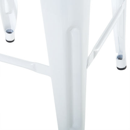 White 60cm Stackable Bar Stools Set Of 2 Industrial