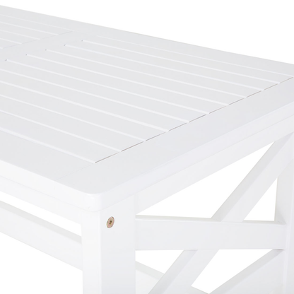 Garden White Acacia Wood Coffee Table 100 x 55cm Weatherproof Nordic