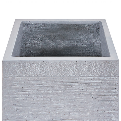 Solid Grey Fibre Clay Square Plant Pot 30 x 28cm UV Resistant