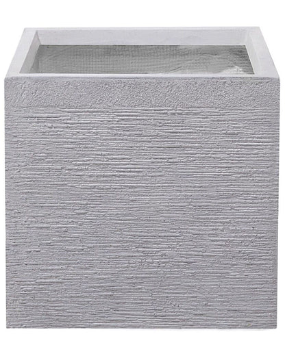 Plant Pot Planter Fibre Clay Square 40 x 38cm Solid Grey UV Resistant Outdoor Use