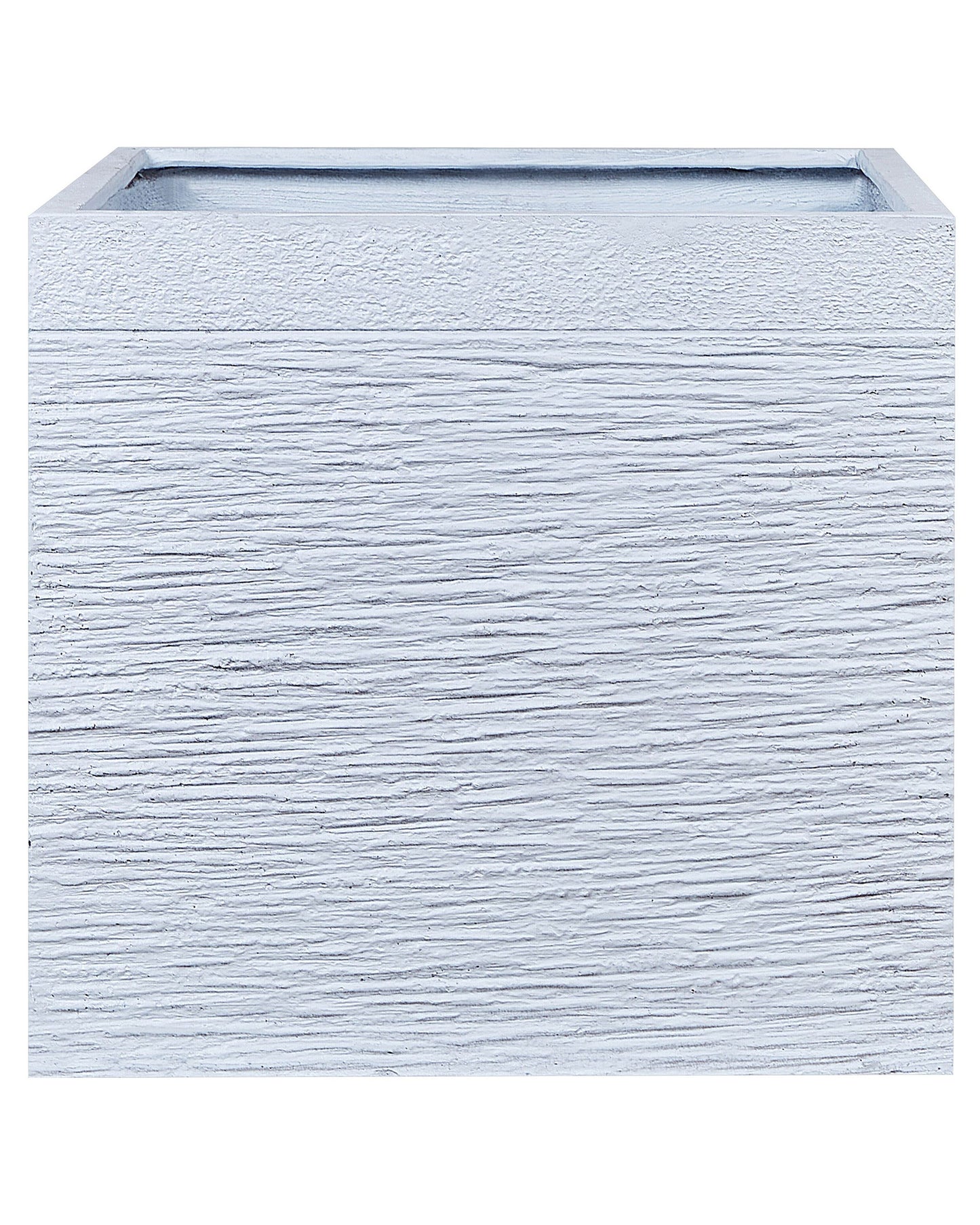 Solid White Fibre Clay Square Planter 50 x 48cm UV Resistant For Indoor Outdoor Use