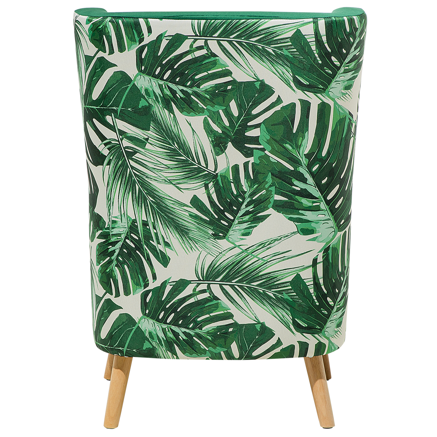 Elegant Home Wingback Chair Deep Green Velvet Upholstery High Back With Slanted Wooden Legs