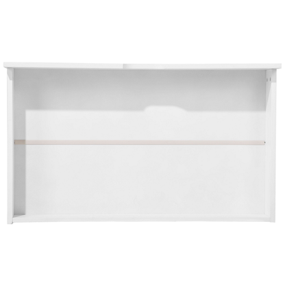 Set of 2 Bed Storage Drawers White Solid Wood Underbed Boxes with Wheels