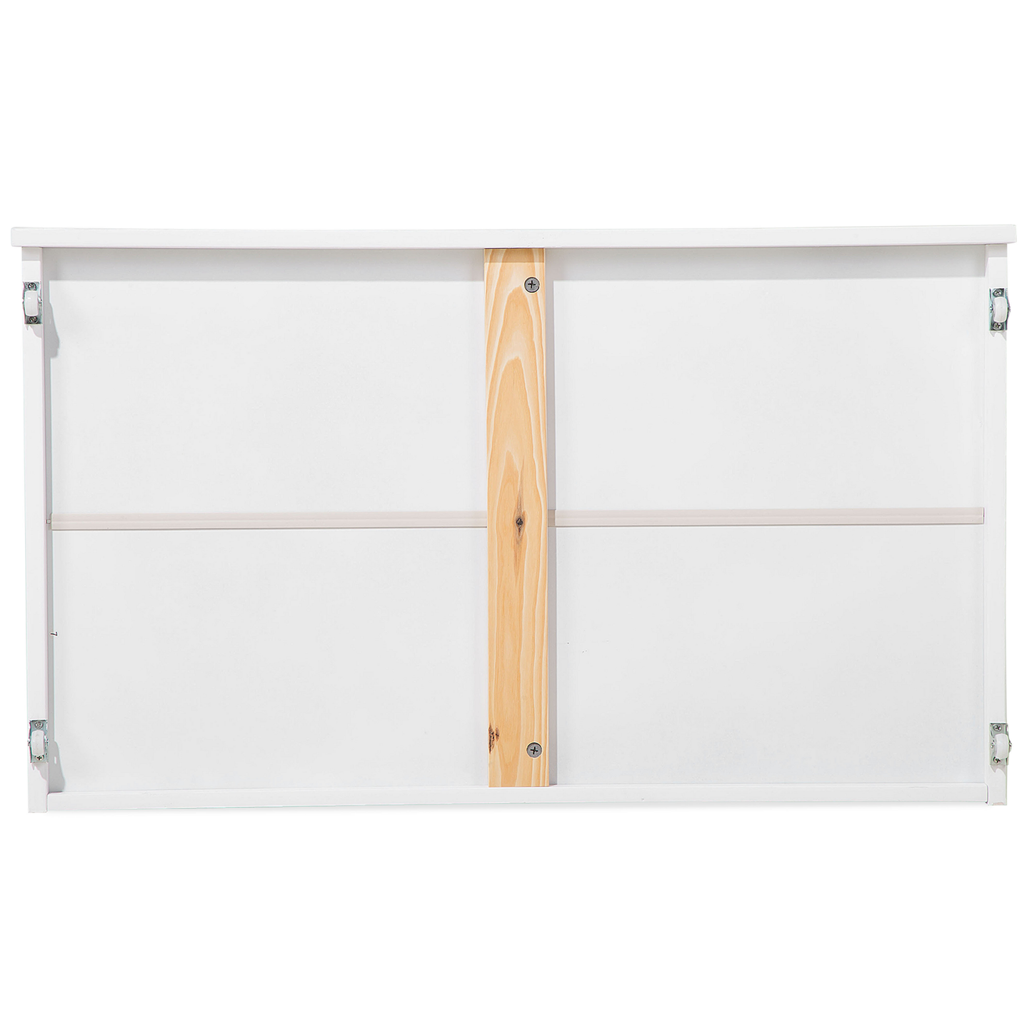 Set of 2 Bed Storage Drawers White Solid Wood Underbed Boxes with Wheels