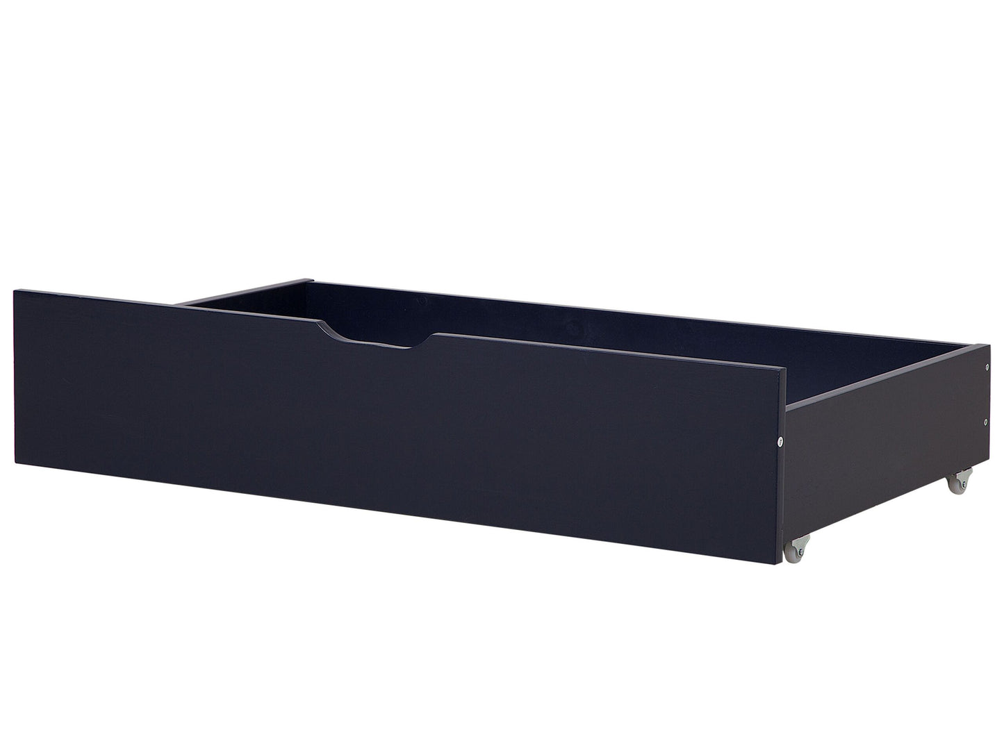 Navy Blue Underbed Drawer Set Solid Wood Wheels 2 Pack
