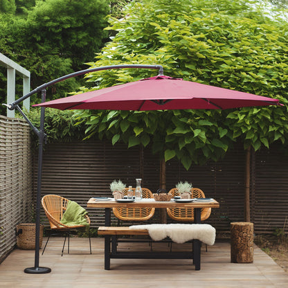Garden Sun Parasol Burgundy Fabric Steel 300cm Weather Resistant