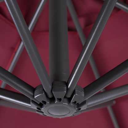 Garden Sun Parasol Burgundy Fabric Steel 300cm Weather Resistant