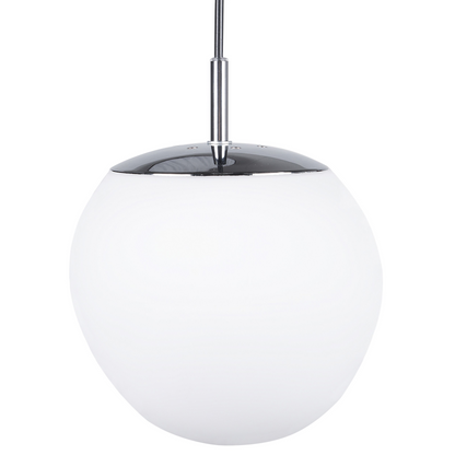 Pendant Lamp White Glass Irregular Shape with Silver Top Modern 1 Light Ambience Fixture