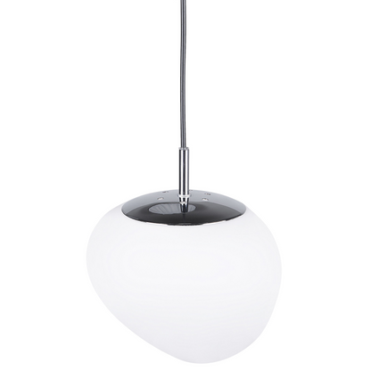Pendant Lamp White Glass Irregular Shape with Silver Top Modern 1 Light Ambience Fixture