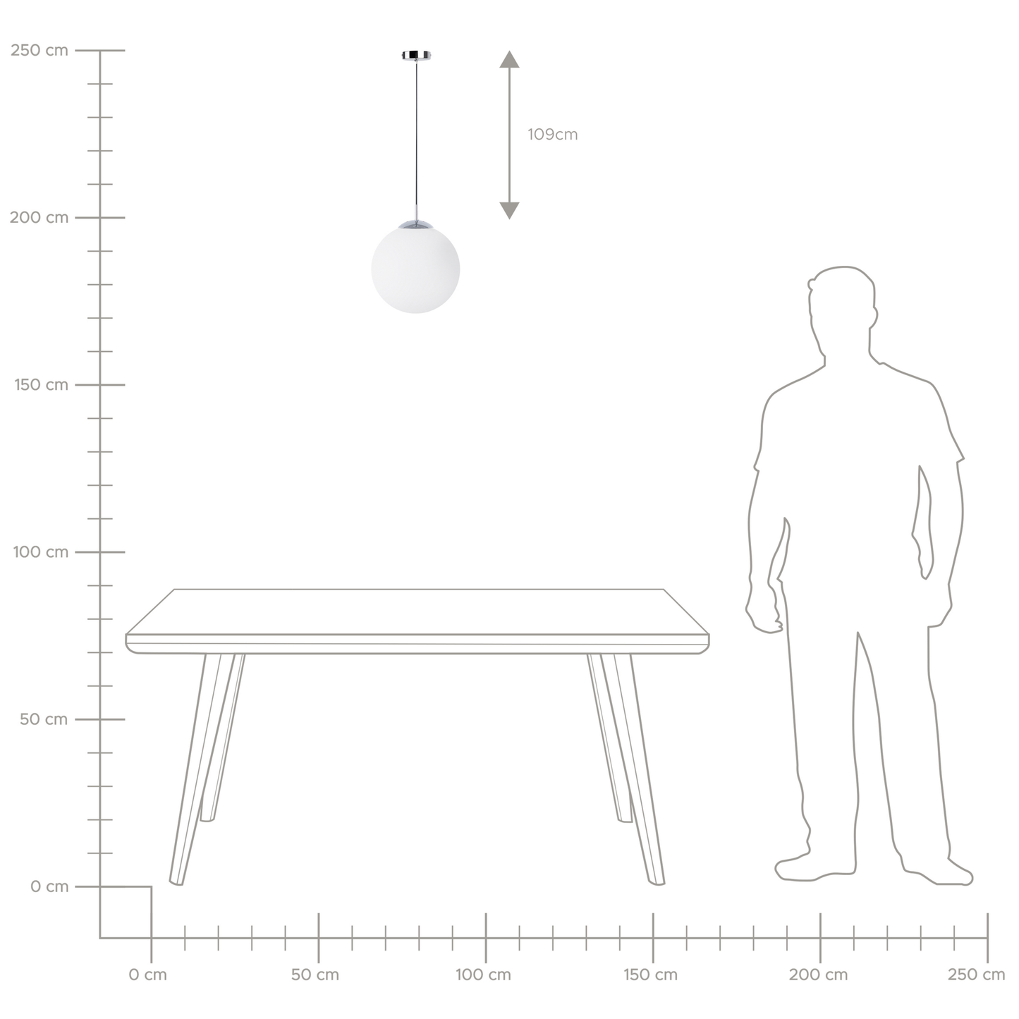 Pendant Lamp Globe White Glass Silver Elements One Light