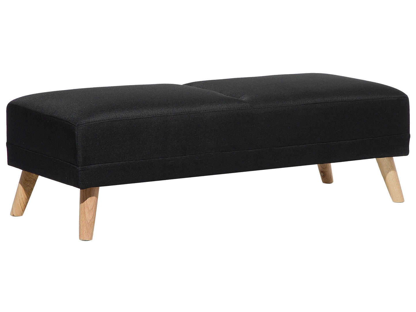 Otoman Black Fabric Upholstered Ottoman Solid Wood Legs