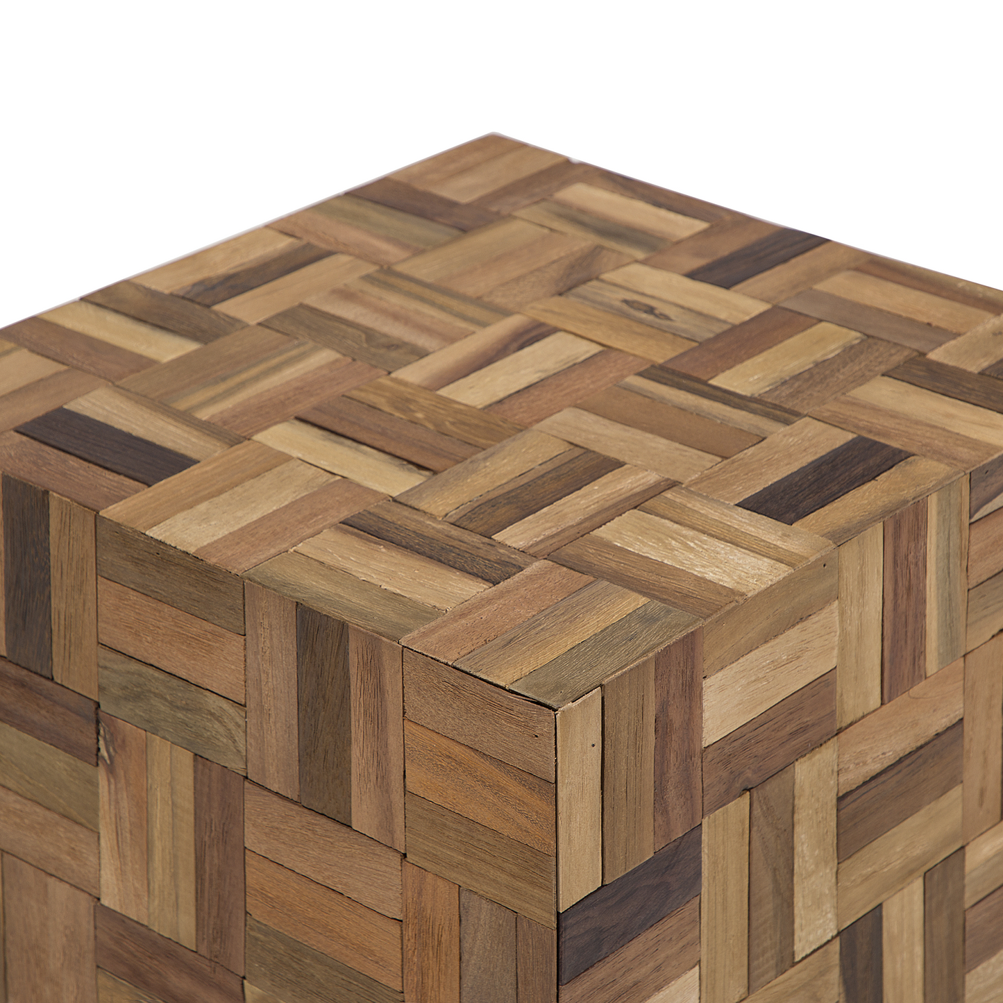 Cube Rustic Coffee Table Light Brown 45 x 45cm