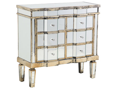 Mirrored Sideboard Gold 6 Drawers Shabby Chic Design