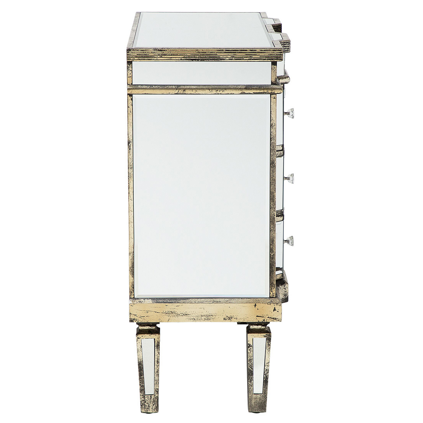 Mirrored Sideboard Gold 6 Drawers Shabby Chic Design