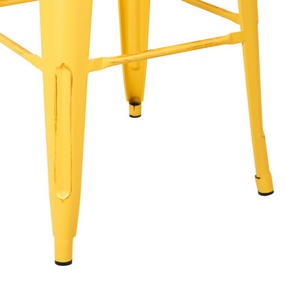 Yellow Bar Stools Set Of 2 76cm Stackable Gold Steel
