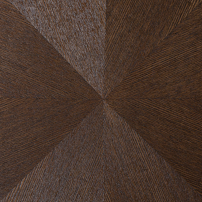 Dark Ash Wood Effect Coffee Table With Gold Base Dia 61cm