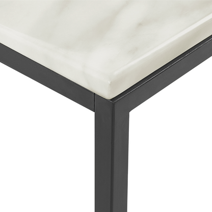 Beige Marble Effect Coffee Table With Black Metal Legs 100 x 60cm Industrial Glam
