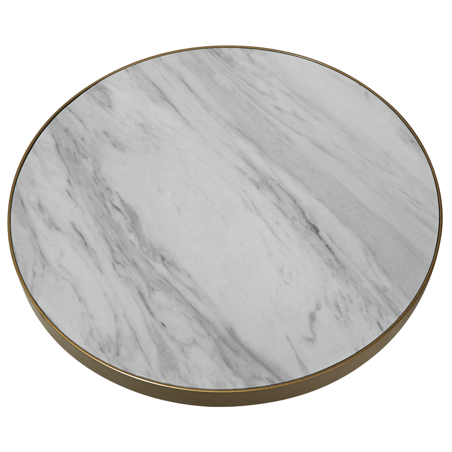 Coffee Table White Marble Effect 44cm Gold Tripod