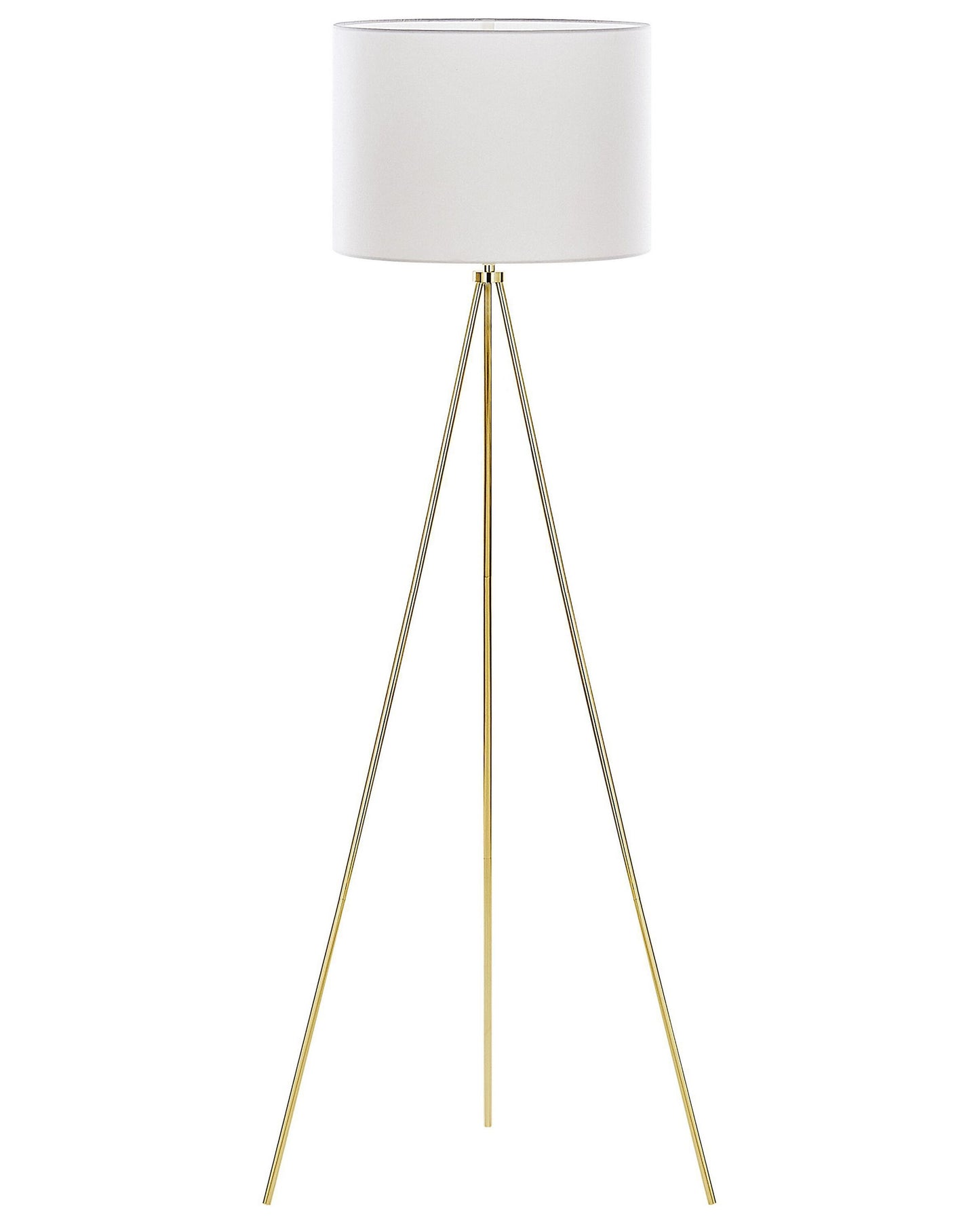 Home Gold Tripod Floor Lamp 148cm With White Drum Shade