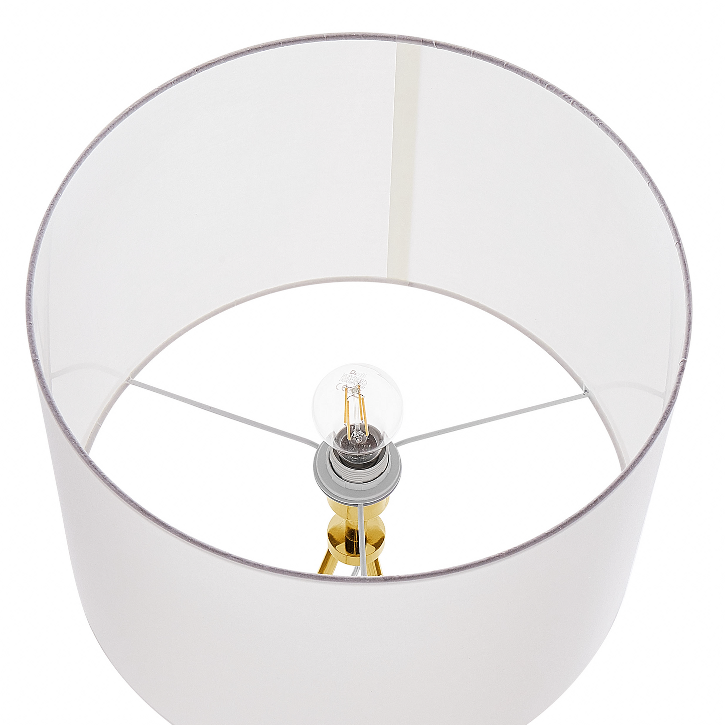 Home Gold Tripod Floor Lamp 148cm With White Drum Shade