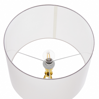Home Gold Tripod Floor Lamp 148cm With White Drum Shade