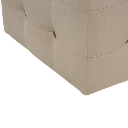 Light Brown Velvet Tufted Bedroom Storage Ottoman Bench