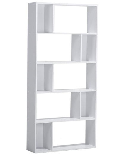 White 174 x 83cm 10-Compartment Bookcase Scandinavian
