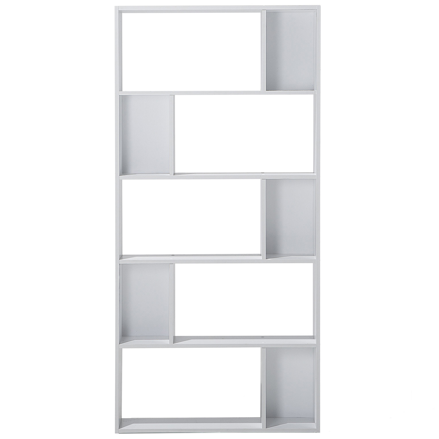White 174 x 83cm 10-Compartment Bookcase Scandinavian