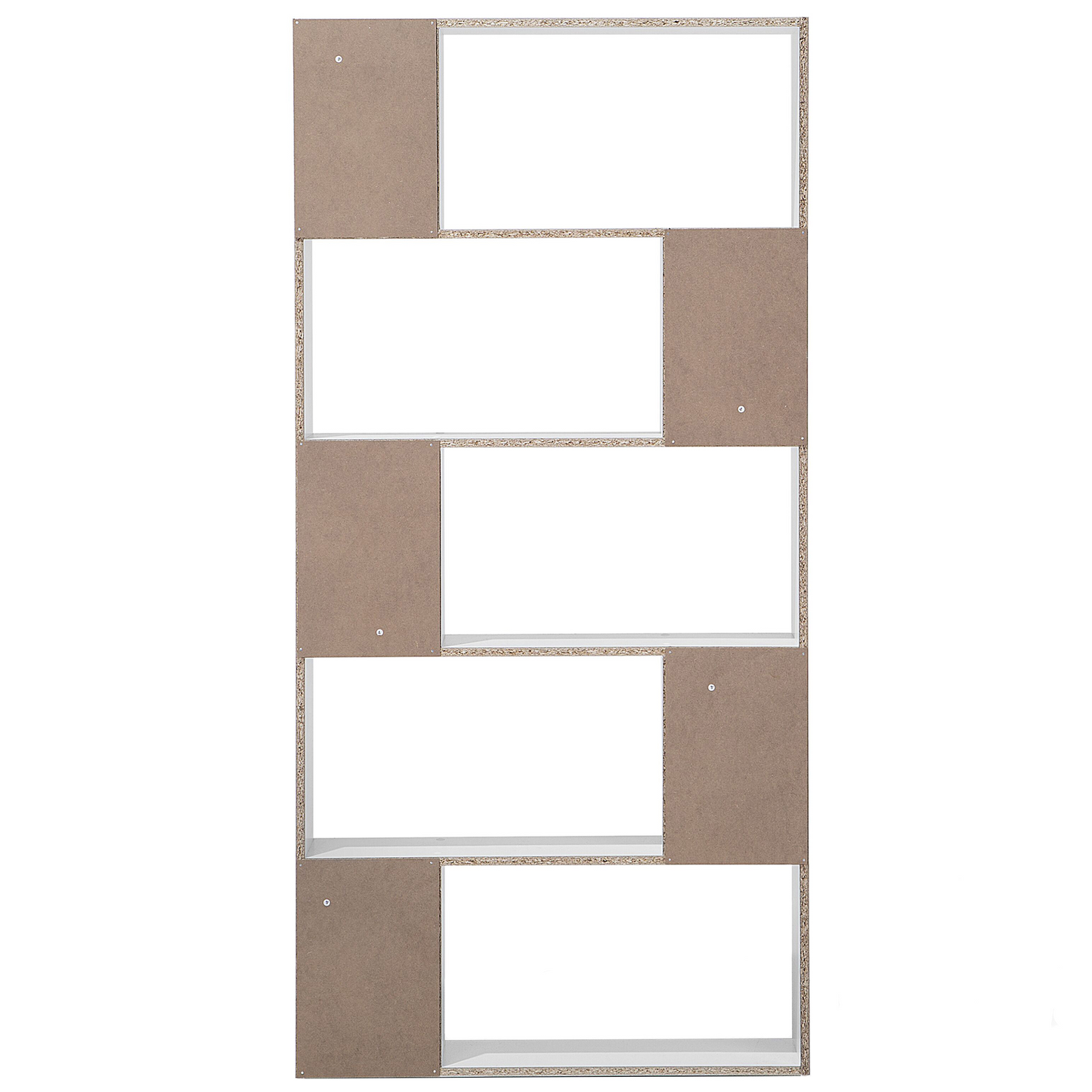 White 174 x 83cm 10-Compartment Bookcase Scandinavian