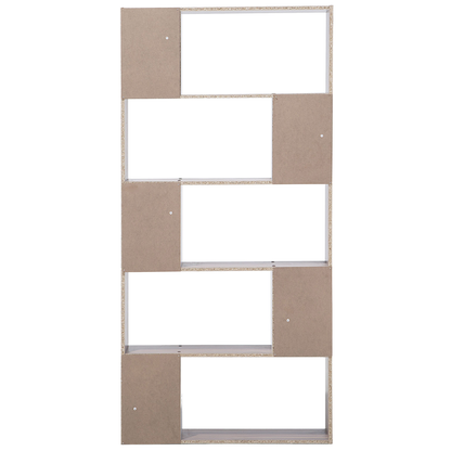 Bookcase 174 x 83cm Dark Brown And White With 10 Shelves