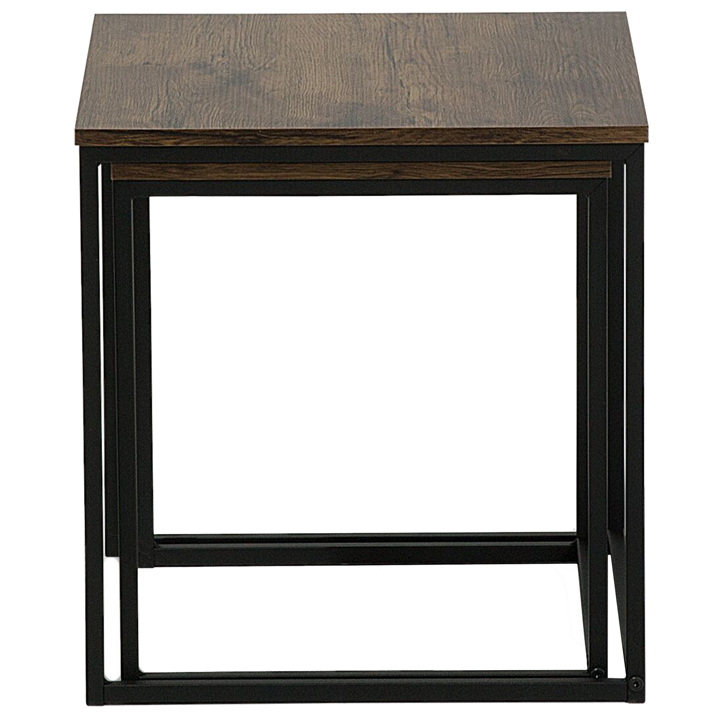 Industrial Nesting Coffee Tables Dark Brown Black Set 2