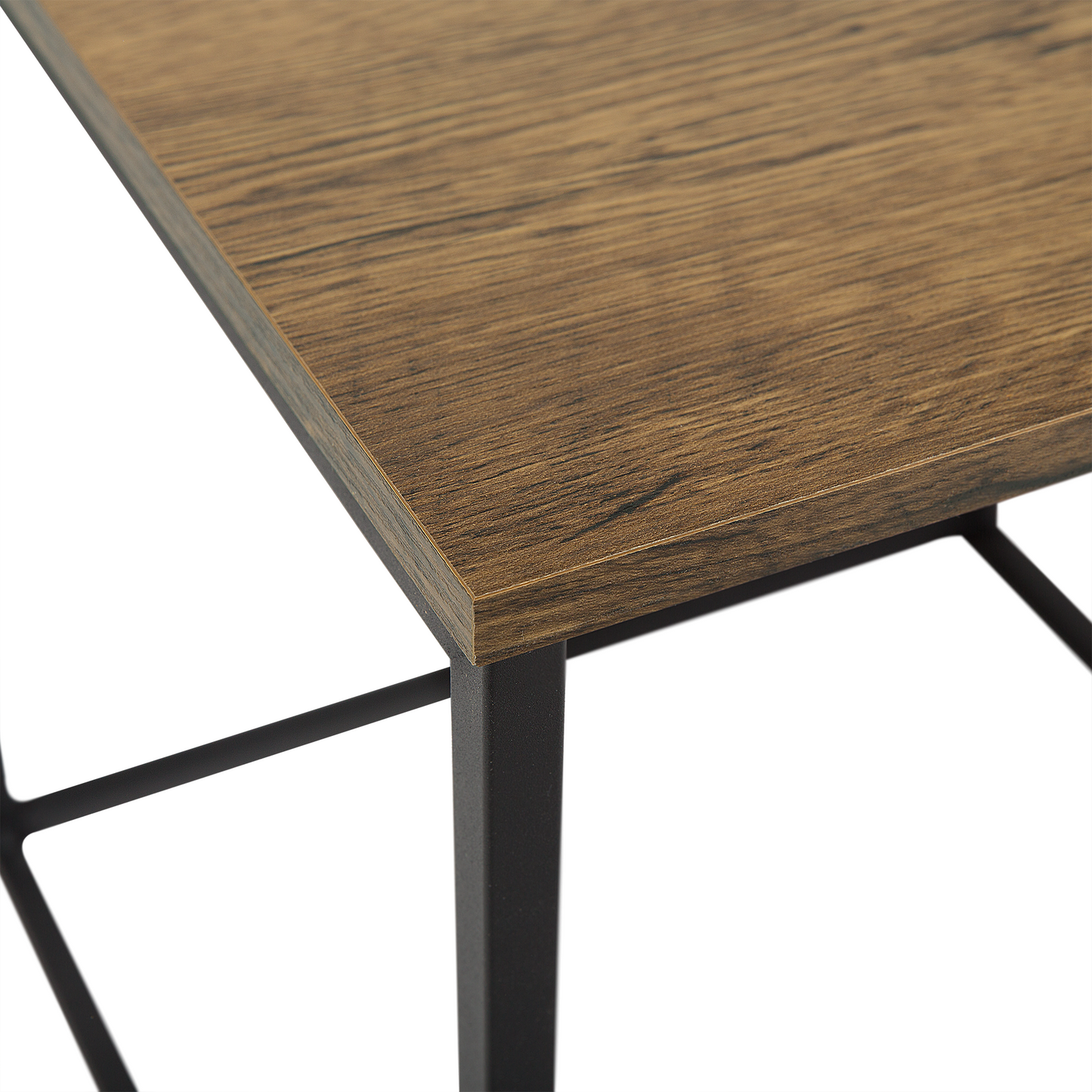 Industrial Nesting Coffee Tables Dark Brown Black Set 2