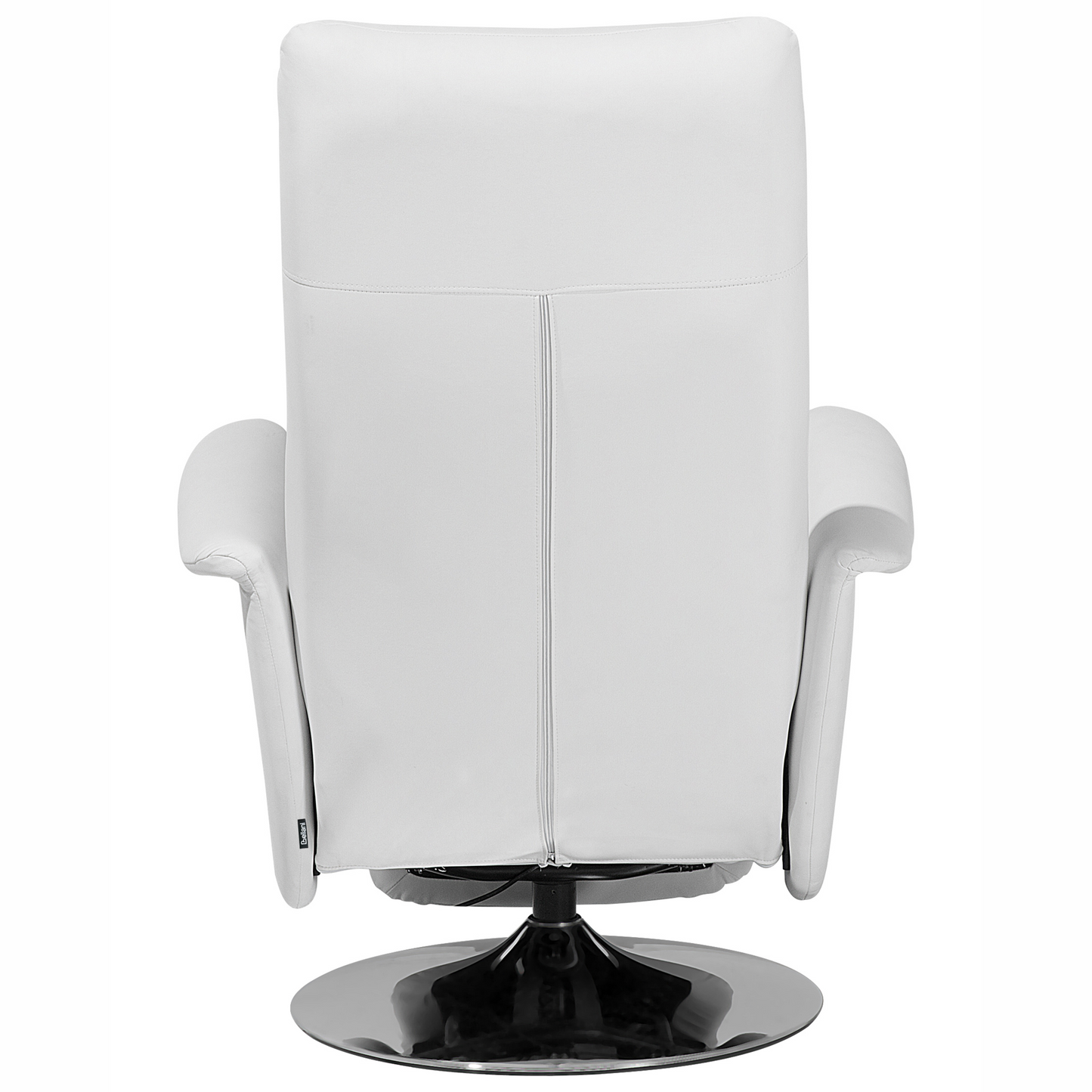 Reclining Armchair White Faux Leather With Pull-Out Ottoman