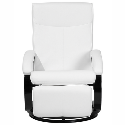 Reclining Armchair White Faux Leather With Adjustable Back