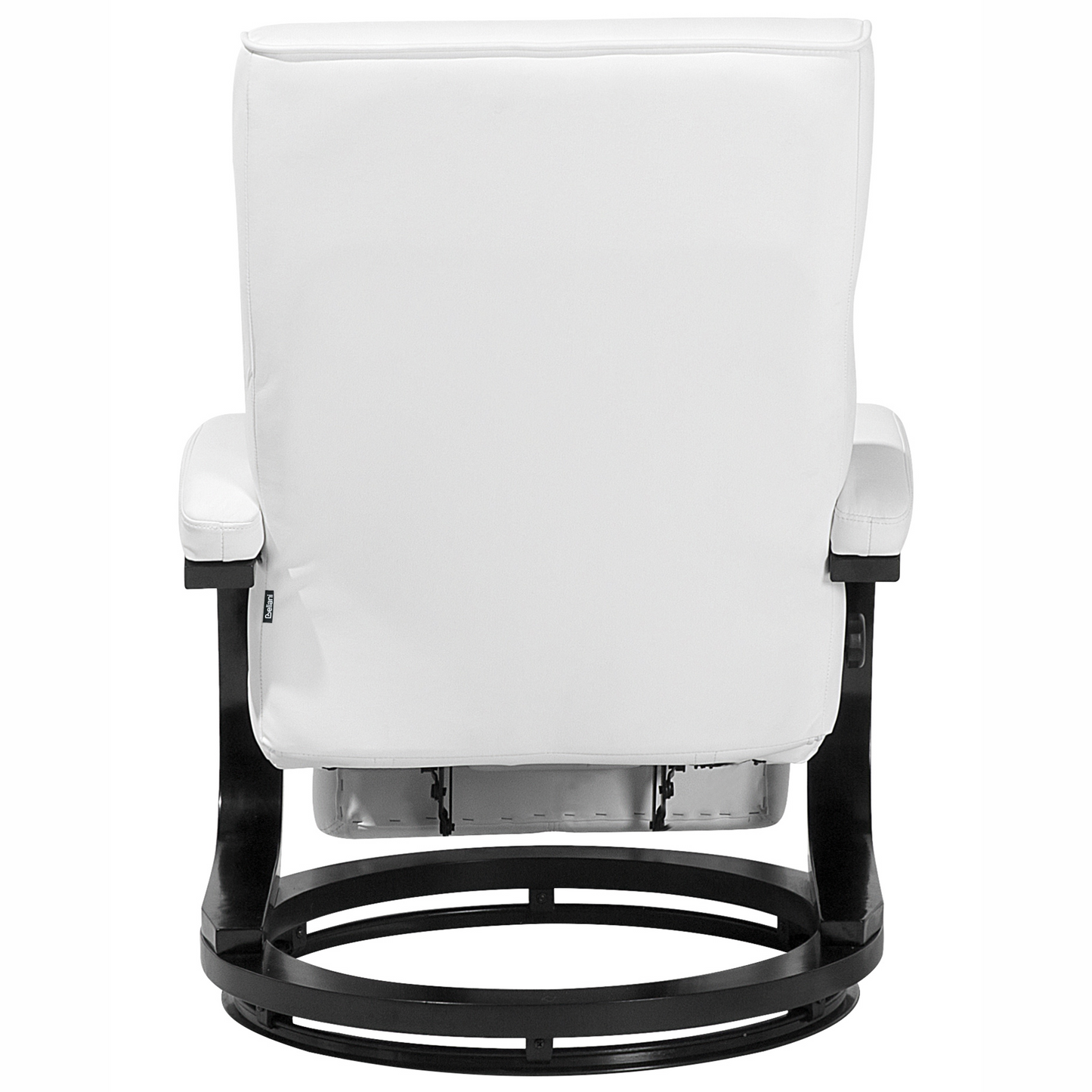 Reclining Armchair White Faux Leather With Adjustable Back