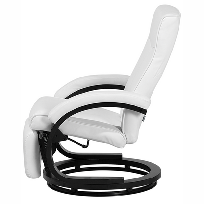 Reclining Armchair White Faux Leather With Adjustable Back