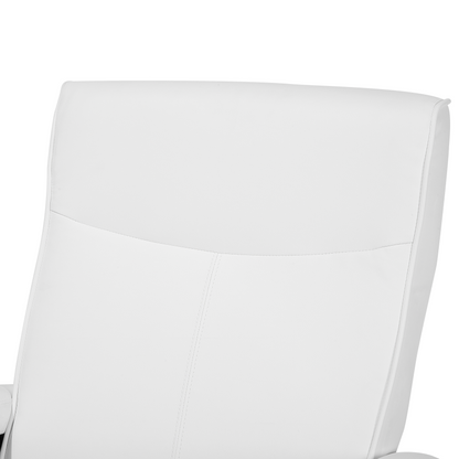 Reclining Armchair White Faux Leather With Adjustable Back