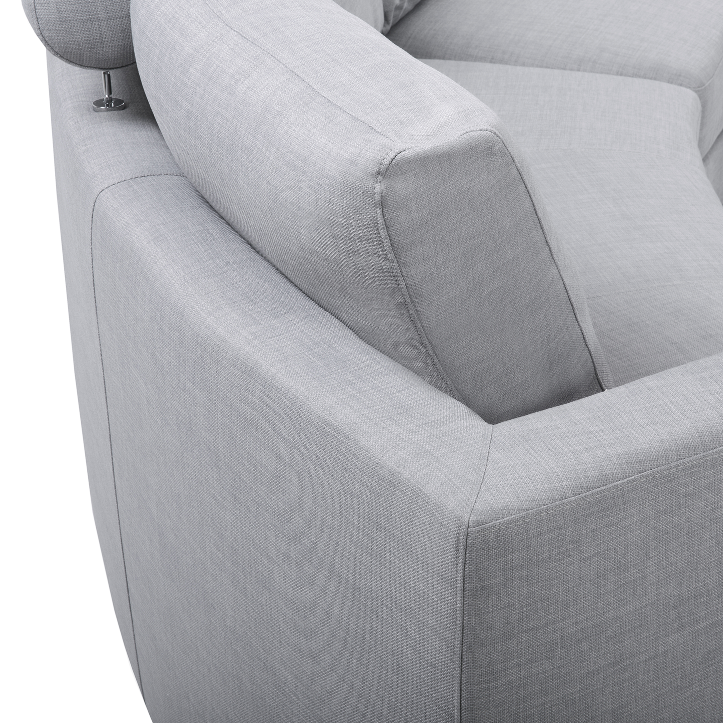 Curved Modular 7-Seater Sofa With Adjustable Headrests Grey