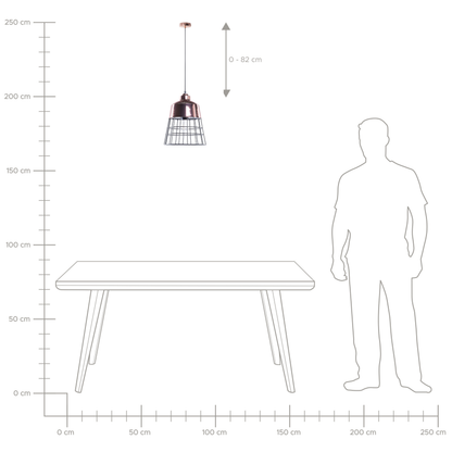 1 Light Pendant Ceiling Lamp Copper Industrial