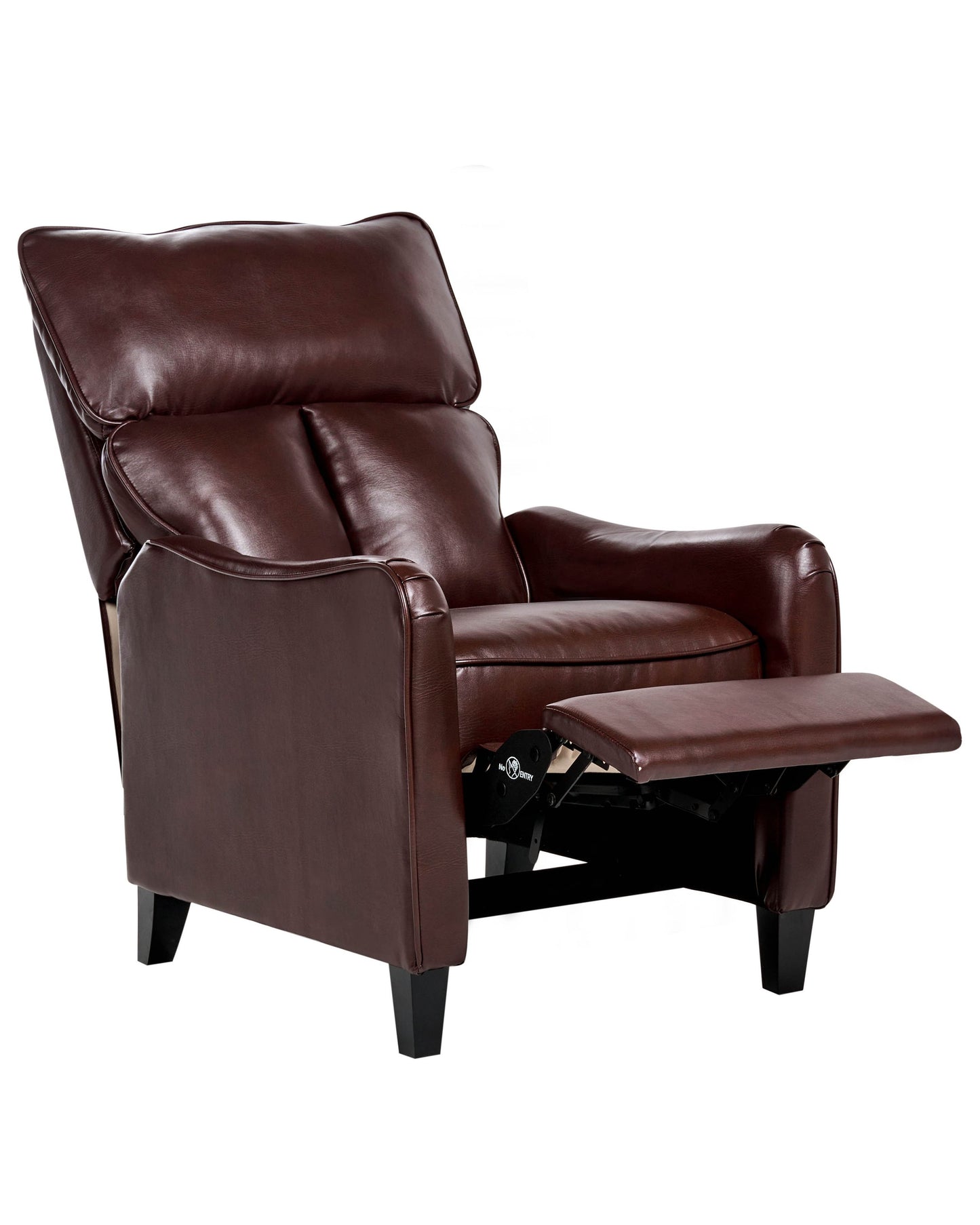 Heritage Reclining Armchair Dark Brown Faux Leather Adjustable Back