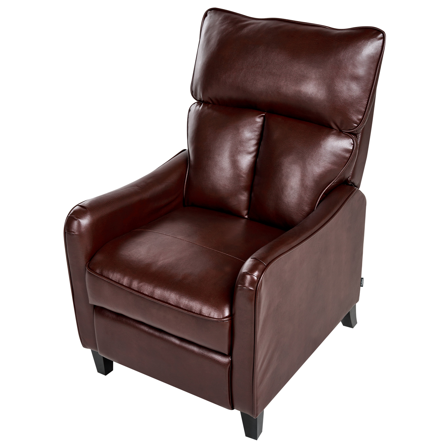 Heritage Reclining Armchair Dark Brown Faux Leather Adjustable Back