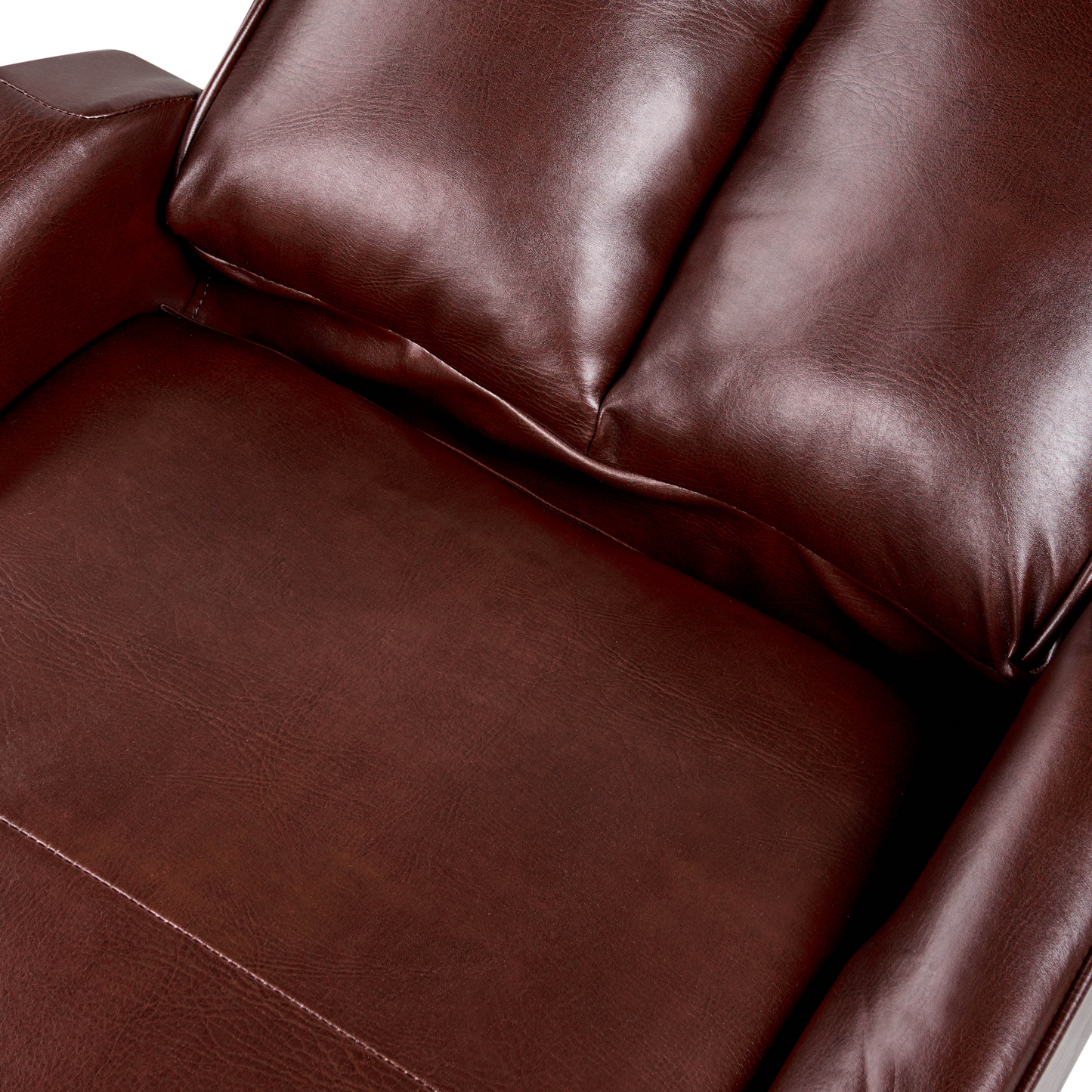 Heritage Reclining Armchair Dark Brown Faux Leather Adjustable Back