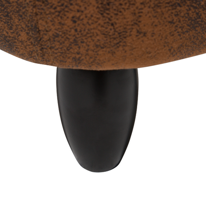 Animal Hippo Kids Stool With Storage Brown Faux Leather Wooden Legs