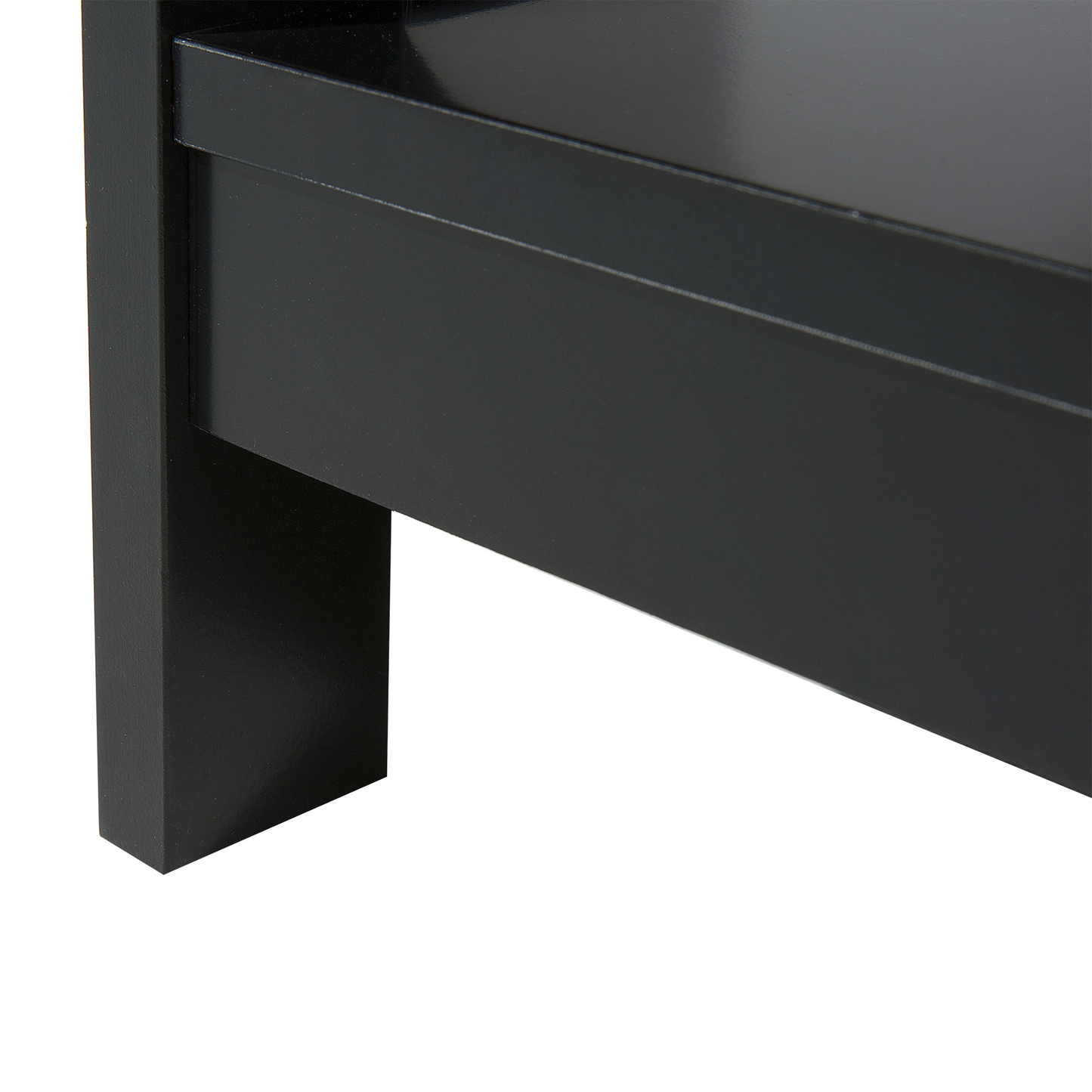 Side Table Black 40 x 40cm 2-Tier Storage Shelves Minimalist Scandinavian