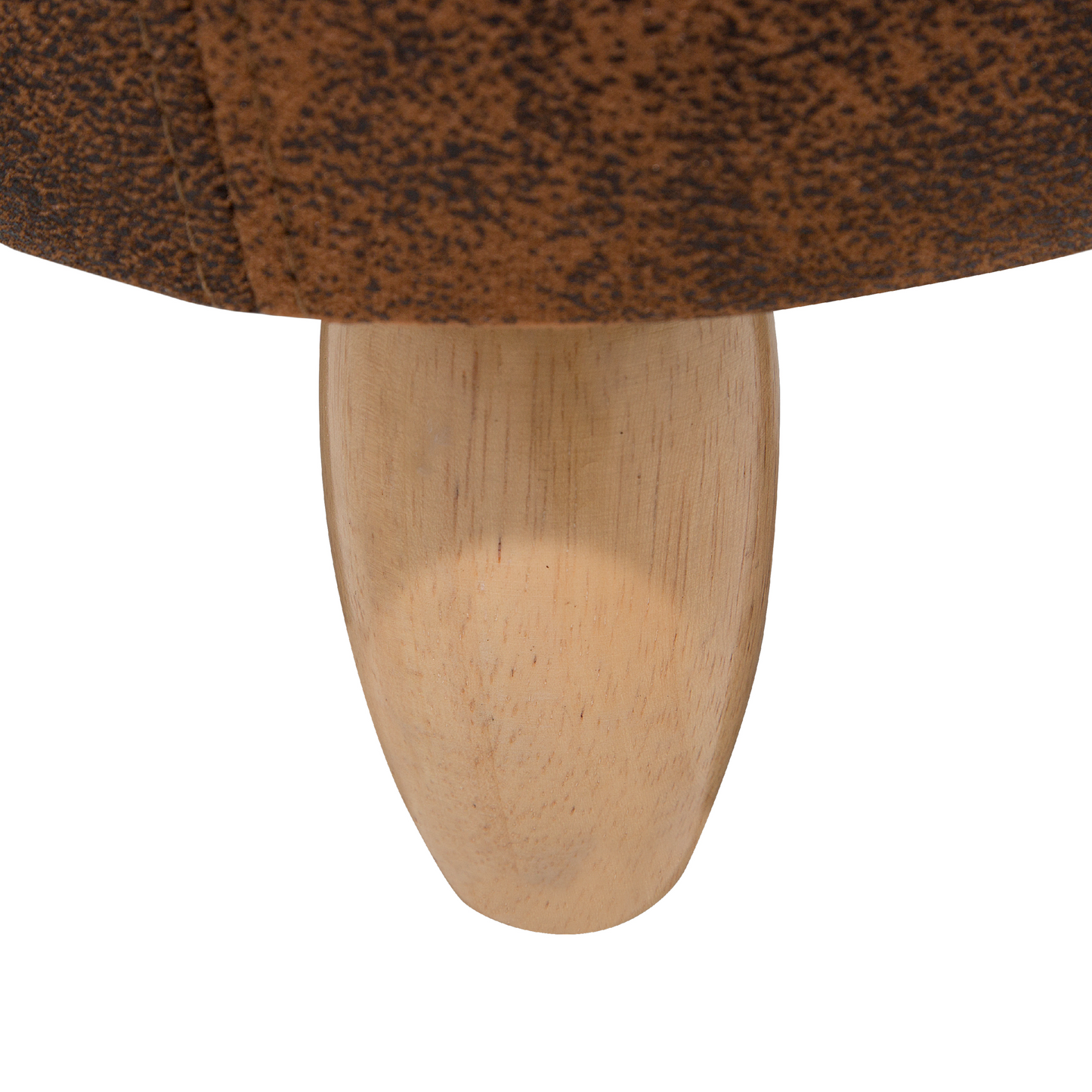 Animal Rhino Children Stool With Storage Brown Faux Leather Wood Legs