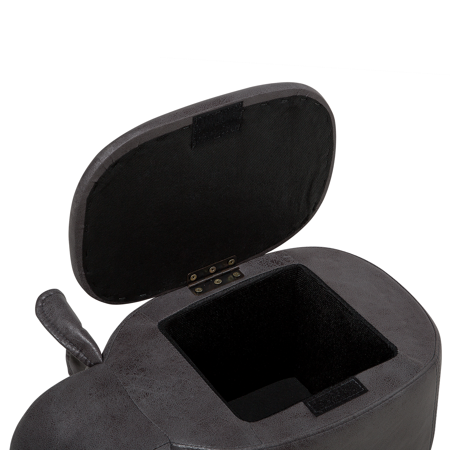 Elephant Storage Kids Stool Dark Grey Faux Leather