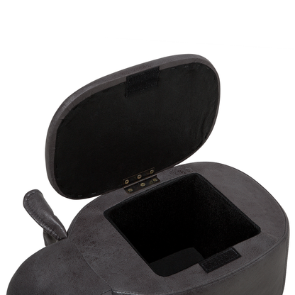 Elephant Storage Kids Stool Dark Grey Faux Leather