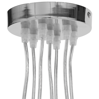 7-Light Cluster Pendant Silver Round Shades